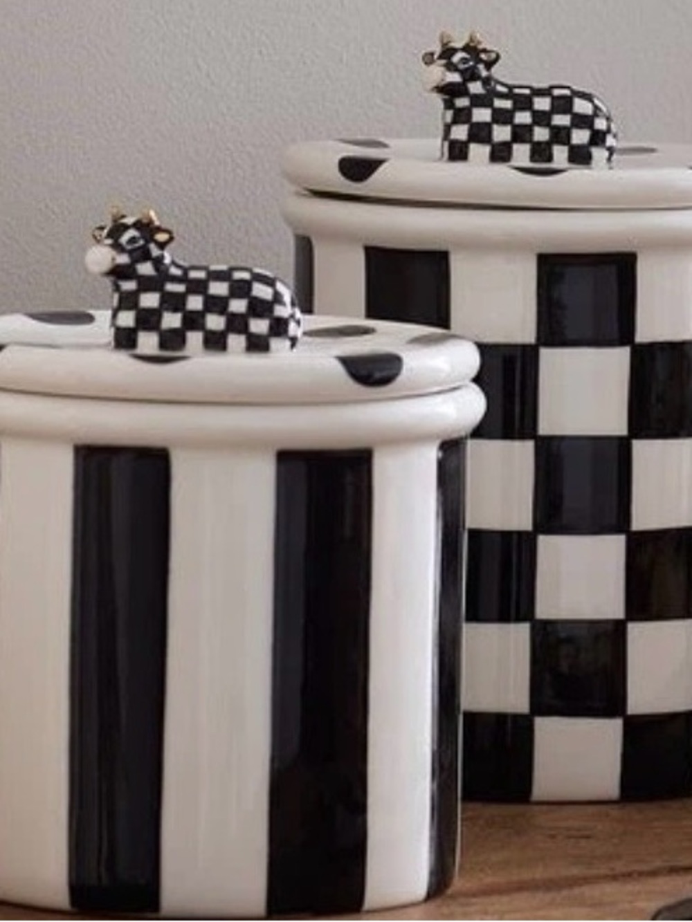 Mackenzie-Childs Cow Creamery Canisters Set of 3. Brand New In Original Box! - Picture 3 of 10